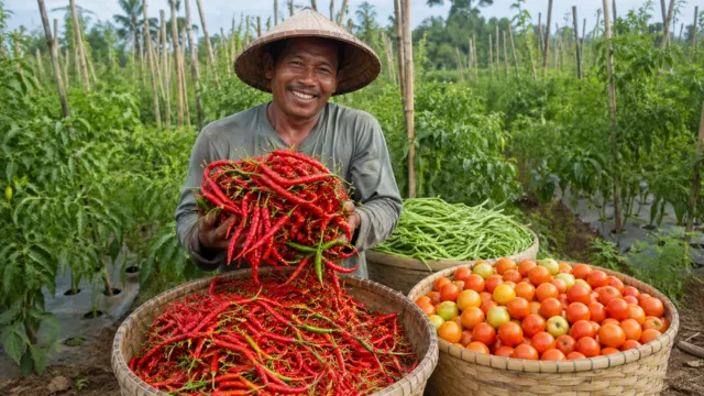 Petani panen sayur